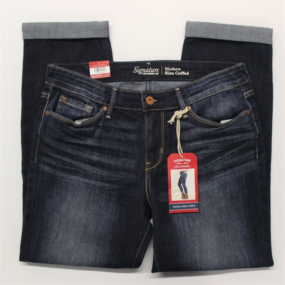 signature levi strauss mid rise slim cuffed